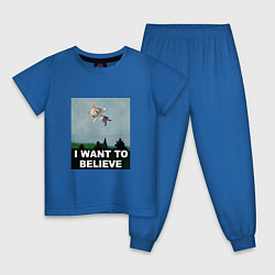Пижама хлопковая детская Neco Arc want to believe, цвет: синий