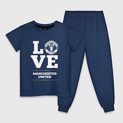Пижама хлопковая детская Manchester United Love Classic, цвет: тёмно-синий