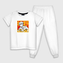 Пижама хлопковая детская Чифую Мацуно art, цвет: белый