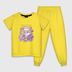 Пижама хлопковая детская Осьминог Суши Повар Octopus Sushi Chef, цвет: желтый