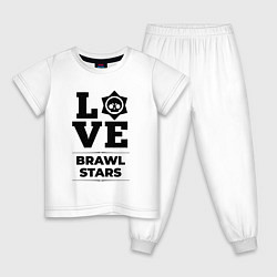 Пижама хлопковая детская Brawl Stars Love Classic, цвет: белый