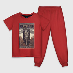 Пижама хлопковая детская Lucifer Mourning Game Винтажная афиша, цвет: красный