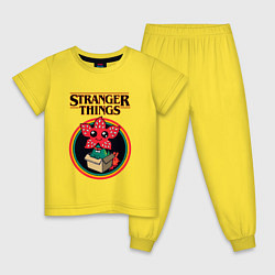 Пижама хлопковая детская STRANGER THINGS DEMO DOG, цвет: желтый