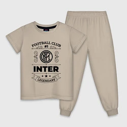 Пижама хлопковая детская Inter: Football Club Number 1 Legendary, цвет: миндальный