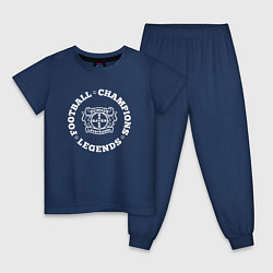 Пижама хлопковая детская Символ Bayer 04 и надпись Football Legends and Cha, цвет: тёмно-синий