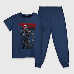 Пижама хлопковая детская Terminator 2 - T800, цвет: тёмно-синий