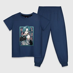Пижама хлопковая детская Hatsune Miku Drain, цвет: тёмно-синий