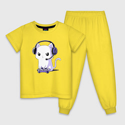 Детская пижама Котёнок игроман The kitten is a gambler