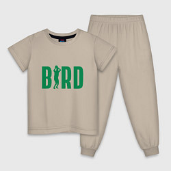 Пижама хлопковая детская Bird -Boston, цвет: миндальный