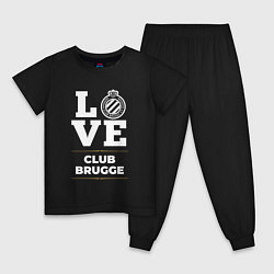 Пижама хлопковая детская Club Brugge Love Classic, цвет: черный