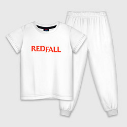 Пижама хлопковая детская Redfall logo, цвет: белый