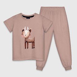Детская пижама Милый олень с бусами