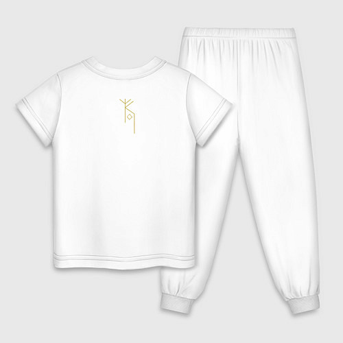 Детская пижама Руническая вязь - Защита / Белый – фото 2