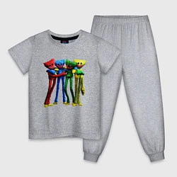 Пижама хлопковая детская GAME POPPY PLAYTIME Mini Huggies, цвет: меланж