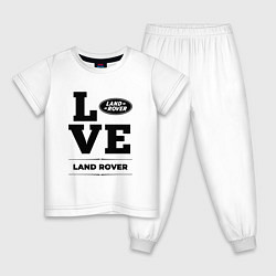 Пижама хлопковая детская Land Rover Love Classic, цвет: белый