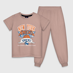 Пижама хлопковая детская NEW YORK KNIKS NBA, цвет: пыльно-розовый