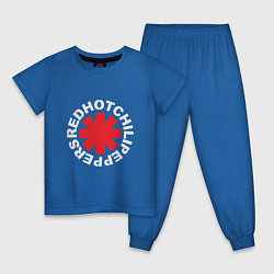 Пижама хлопковая детская Peppers - Logo, цвет: синий
