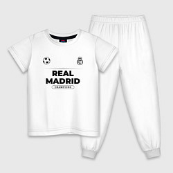 Пижама хлопковая детская Real Madrid Униформа Чемпионов, цвет: белый