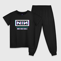 Пижама хлопковая детская Nine Inch Nails Glitch Rock, цвет: черный