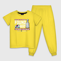 Пижама хлопковая детская COLORADO AVALANCHE 2022, цвет: желтый