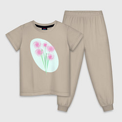 Детская пижама Букет из экзотических цветов Брызги лепестков