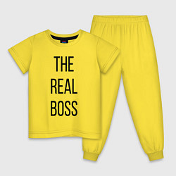 Пижама хлопковая детская The real boss!, цвет: желтый