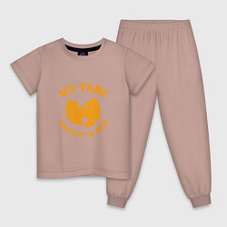 Пижама хлопковая детская Protect Ya Neck Wu-Tang, цвет: пыльно-розовый