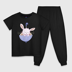 Детская пижама Милый Крольчонок В Зонтике С Цветочками