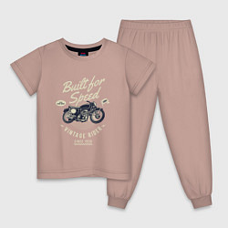 Пижама хлопковая детская Vintage Moto, цвет: пыльно-розовый