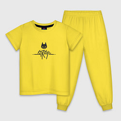 Детская пижама Stray ровный логотип, черный