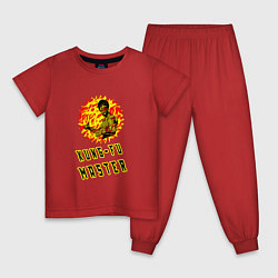 Пижама хлопковая детская Кунг фу мастер Брюс Ли, цвет: красный