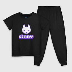 Пижама хлопковая детская Stray x Twitch, цвет: черный