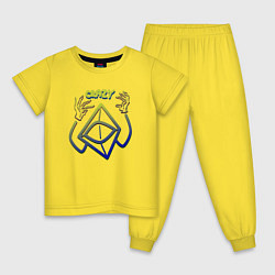 Пижама хлопковая детская Псих cRaZy Ромб, цвет: желтый