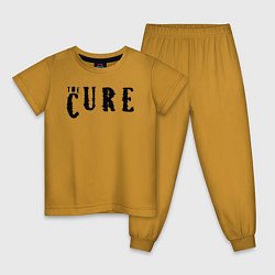 Пижама хлопковая детская The Cure лого, цвет: горчичный