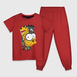 Пижама хлопковая детская Cyber-Bart - Simpsons family, цвет: красный