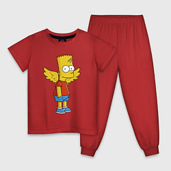 Пижама хлопковая детская Барт Симпсон - единорог, цвет: красный