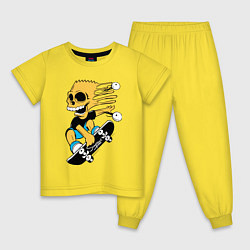 Пижама хлопковая детская У скейтбордиста Барта Симпсона выпали на скорости, цвет: желтый