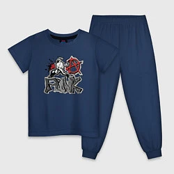Пижама хлопковая детская Johny Ramones, цвет: тёмно-синий