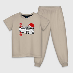 Пижама хлопковая детская Honda Civic Si Type-r, цвет: миндальный