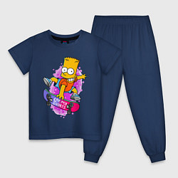 Детская пижама Барт Симпсон на скейтборде - Eat my shorts!