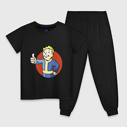 Пижама хлопковая детская Vault boy like, цвет: черный