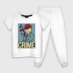 Пижама хлопковая детская Vault crime boy, цвет: белый