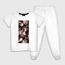 Пижама хлопковая детская Роза 90х, цвет: белый