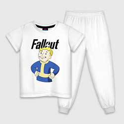 Пижама хлопковая детская Fallout blondie boy, цвет: белый