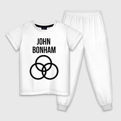 Пижама хлопковая детская John Bonham - Led Zeppelin - legend, цвет: белый