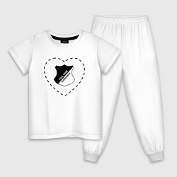 Пижама хлопковая детская Лого Hoffenheim в сердечке, цвет: белый