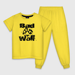 Пижама хлопковая детская Bad Wolf - Злой волк, цвет: желтый