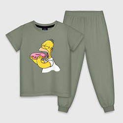 Детская пижама Гомер Симпсон нацелился на пончик