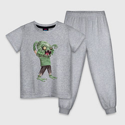 Пижама хлопковая детская Водяной зомби, цвет: меланж