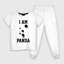 Пижама хлопковая детская Я - панда, цвет: белый